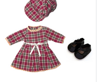 Plaid Dress & Hat Doll Outfit
