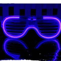 Gafas luminosas Gafas con luz LED Decoración de fiesta Color púrpura Persianas luminosas Gafas resplandecientes Niños Adultos Accesorios de vacaciones Regalo