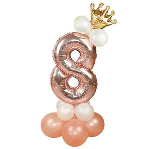 Rose Gold Number Balloon Princess Birthday