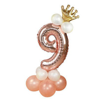 Cumpleaños De Princesa Con Globos De Números De Oro Rosa