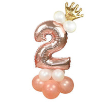 Cumpleaños De Princesa Con Globos De Números De Oro Rosa
