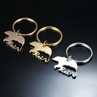 Mother's Day Jewelry Stainless Steel Keychain Mama bear Thanksgiving Mother Bear Gift With Surface Coating