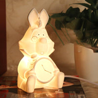 Lámpara de mesa con forma de conejo blanco de Alicia en el país de las maravillas, luz nocturna