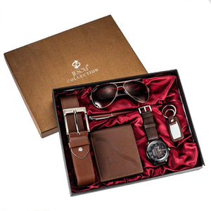 Elegante reloj de pulsera para hombre, billetera, gafas de sol, traje, regalo
