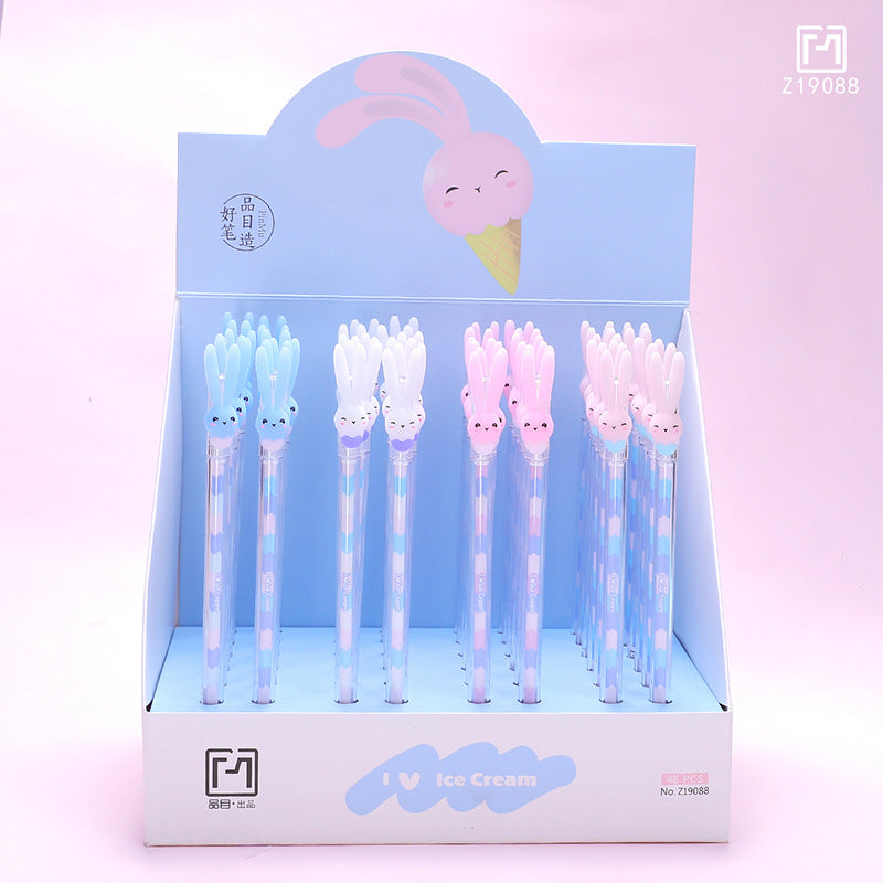 Cartoon Cute Creative Long Ears Ice Cream Rabbit Gel Pen 0.5mm | Only ...