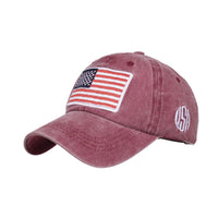 Gorra de béisbol bordada con bandera estadounidense de EE. UU.