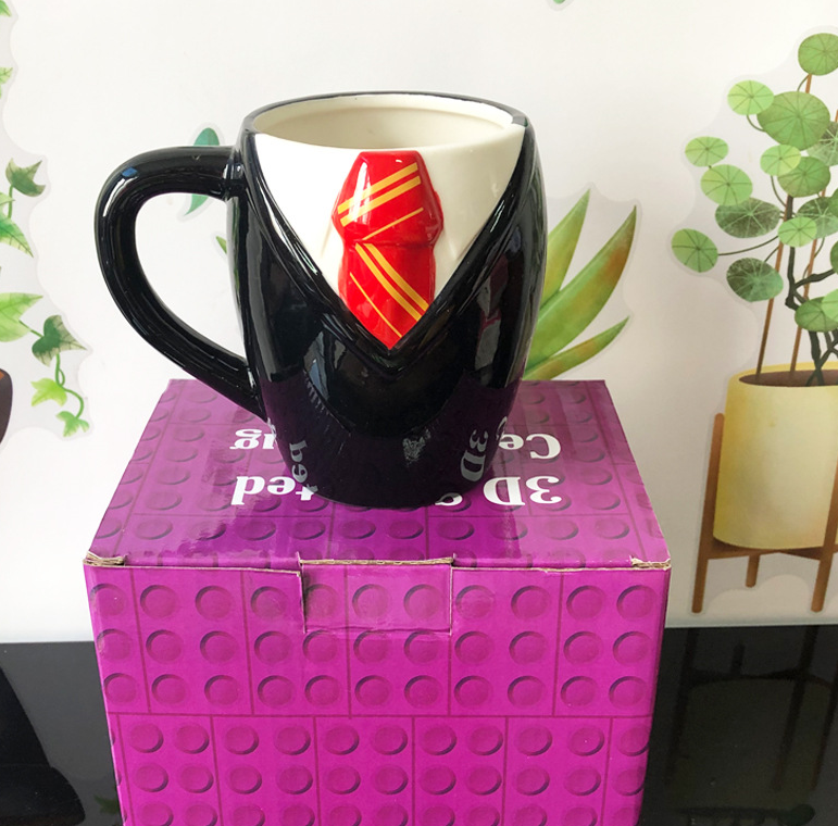 Tie Cup Peripheral Creative Cartoon Cup Ceramic Cup Coffee Mug Mug Water Cup Male