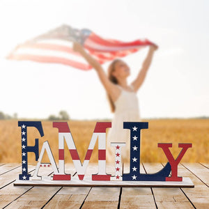 Family Wooden Letter 4th of July Decoration