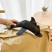 Monedero de cuero PU con forma de delfín