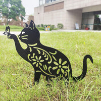Garden Iron Cat Decoration