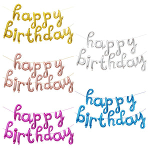 Conjunto de globos con letras de cumpleaños, decoración Swash