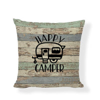 Happy Camper Throw Pillow Covers
