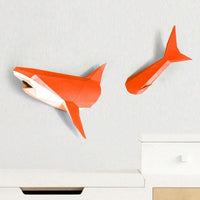 Origami Modelo De Papel Tiburón DIY Decoración De Pared 3D 
