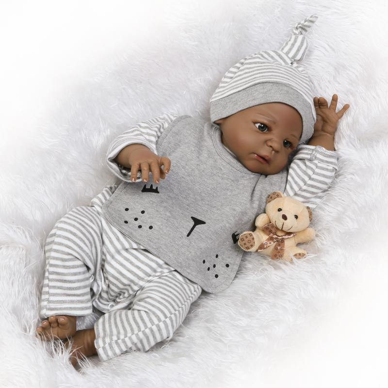 Realistic African American Black Reborn Baby Boy Doll