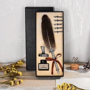 Vintage Feather Calligraphy Pen Gift Set