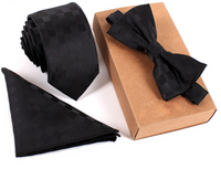 Conjuntos de regalo de corbata y pajarita delgadas
