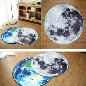 Alfombras redondas con estampado 3D de Luna y Tierra