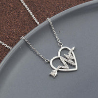 Heartbeat Arrow Heart Necklace

