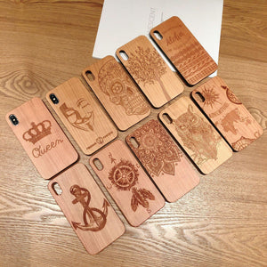 Fundas de iPhone grabadas en madera