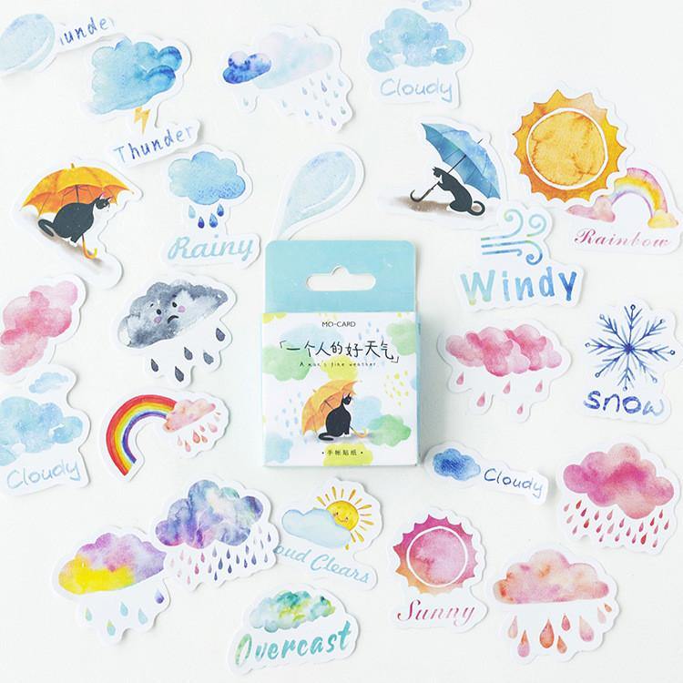 Watercolor Weather Stickers