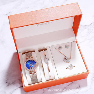 Conjuntos de regalo de reloj de joyería de moda Swan