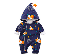 Fox Pattern Hooded Jumpsuits (Baby/Toddler)

