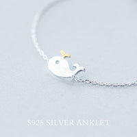 S925 silver whale bracelet