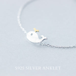 S925 silver whale bracelet
