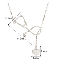Stethoscope Heart Toggle Necklace