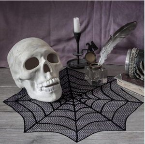 Black Lace Spider Web Tablecloth