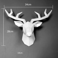 Deer Head Geometric Wall Statue