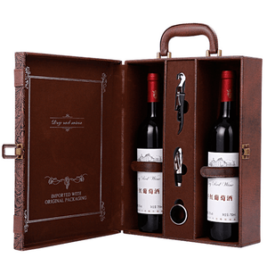 Caja de vino creativa Caja de regalo de cuero Hecha a mano Hogar Cocina Bar Accesorios Decoración Lafite Soporte para vino Caja de embalaje de vino Regalo de amigo