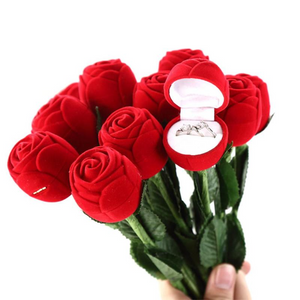 Red Rose Flower Jewelry Gift Box