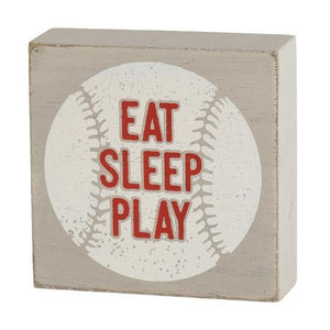 Letrero de caja de deportes Eat Sleep Play