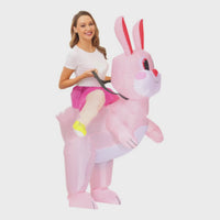 Déguisement gonflable de lapin de Pâques à cheval (enfant/adulte)
