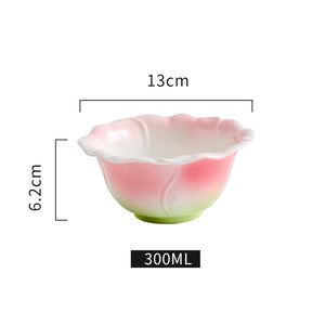 Juego de ollas y platos de taza de agua con marca de café de cerámica rosa