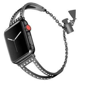 Correa de Apple Watch con brazalete de diamantes de imitación