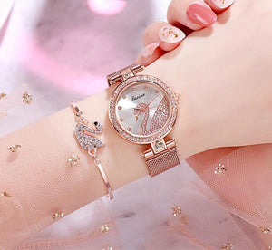 Conjuntos de regalo de reloj de joyería de moda Swan