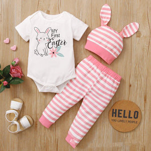 Baby's 1st Easter Romper Outfit (3 Pcs)
