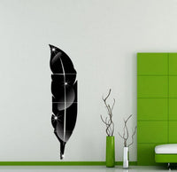 Espejo de plumas de acrílico etiqueta de la pared europea 3D etiqueta de la pared decoración del dormitorio de la sala de estar

