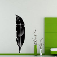Espejo de plumas de acrílico etiqueta de la pared europea 3D etiqueta de la pared decoración del dormitorio de la sala de estar