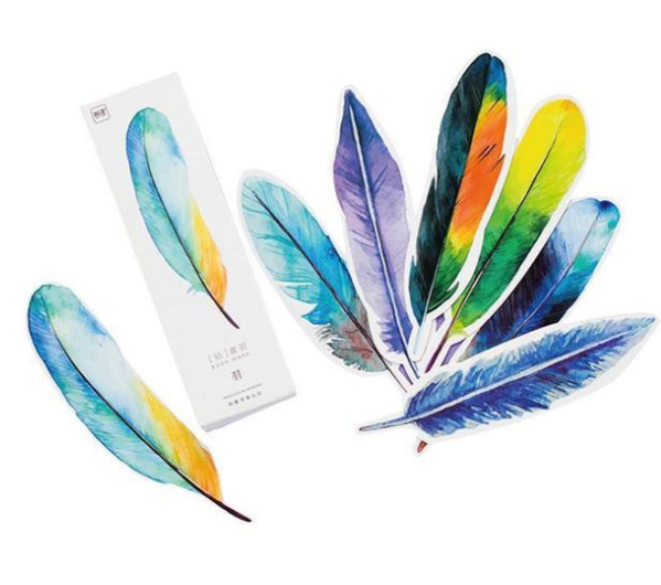 Paper Feather Bookmarks (30 pcs)