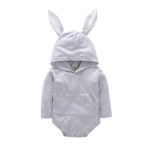 Mameluco de manga larga con capucha y orejas de conejo (bebé/niño pequeño)