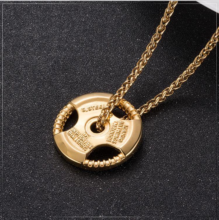 Fitness Weightlifting Pendant & Necklace