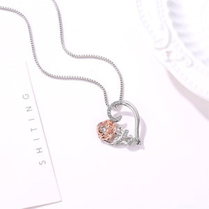 Rose Heart Zircon Necklace