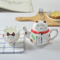 Juegos de regalo de taza y tetera china Lucky Cat
