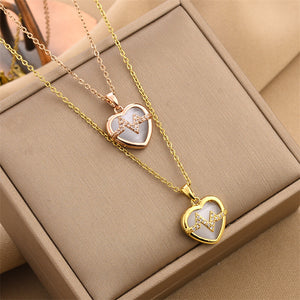 Heartbeat Opal Heart Pendant Necklace