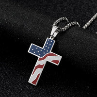 American Flag Cross Pendent
