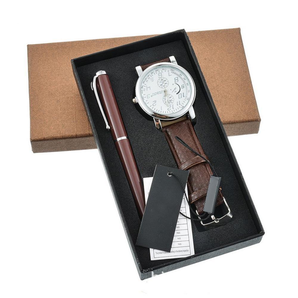 Set de regalo con reloj de cuarzo y bolígrafo (para hombre)