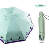 Parapluie Compact Chatons et Fleurs
